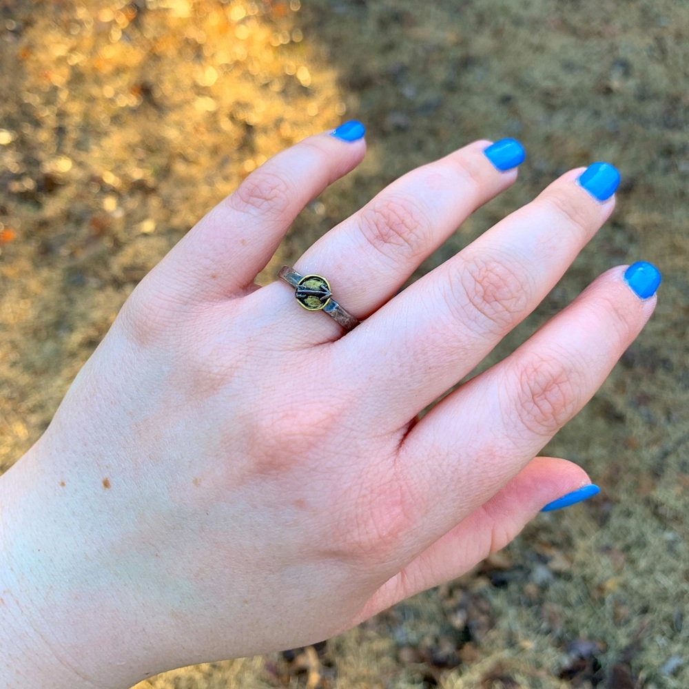 Hammered Band Arrow Compass Ring